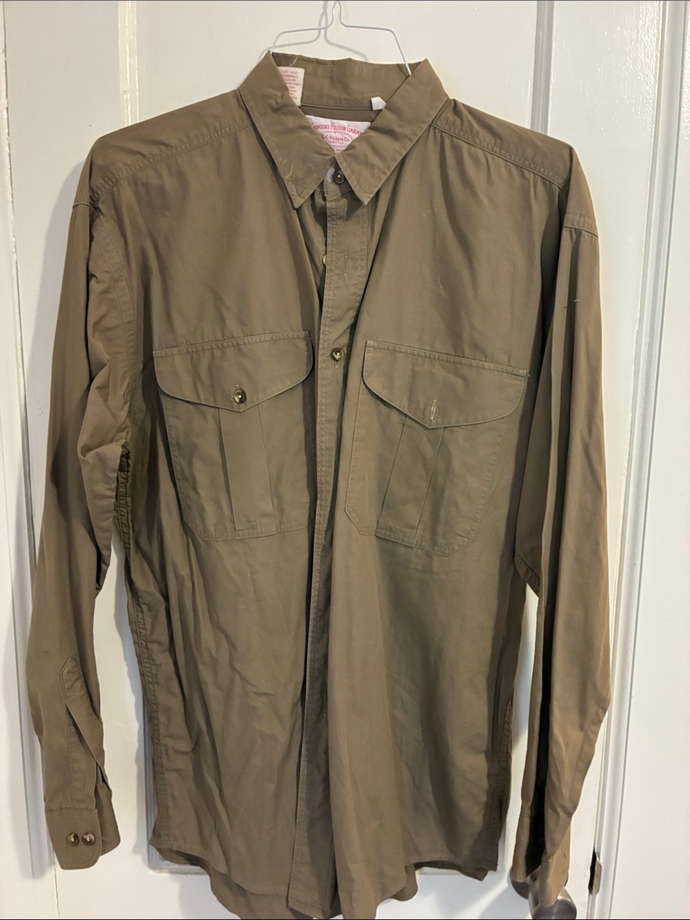 Filson Classic Men's Long-Sleeve Button Front Shirt Jacket in Olive Large